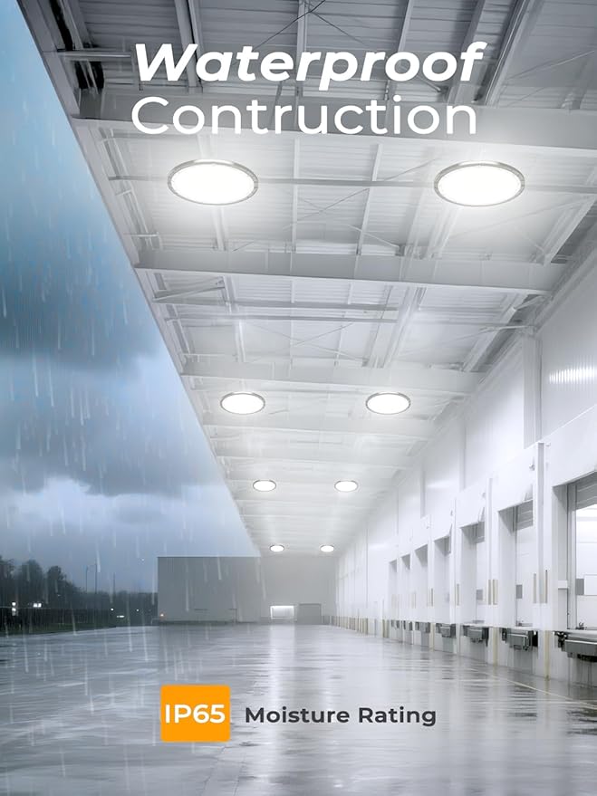 200W UFO LED High Bay Lights, 30000LM LED Shop Lights & Garage Lights, IP65 Waterproof 5000K Daylight, Industrial for Warehouse Factory Gym Barn (10 Pack)