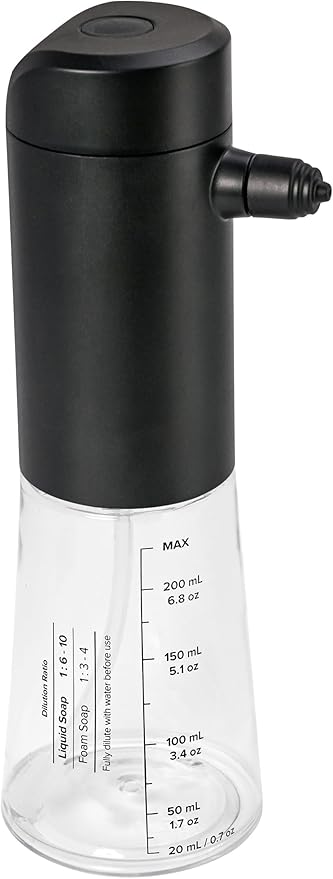 Airversa Electric Foaming Shampoo Dispenser Foam Sprayer 1100mAh IPX8 Shampoo Foamer for Woman Men Baby Kid Dog Cat ES1-Black