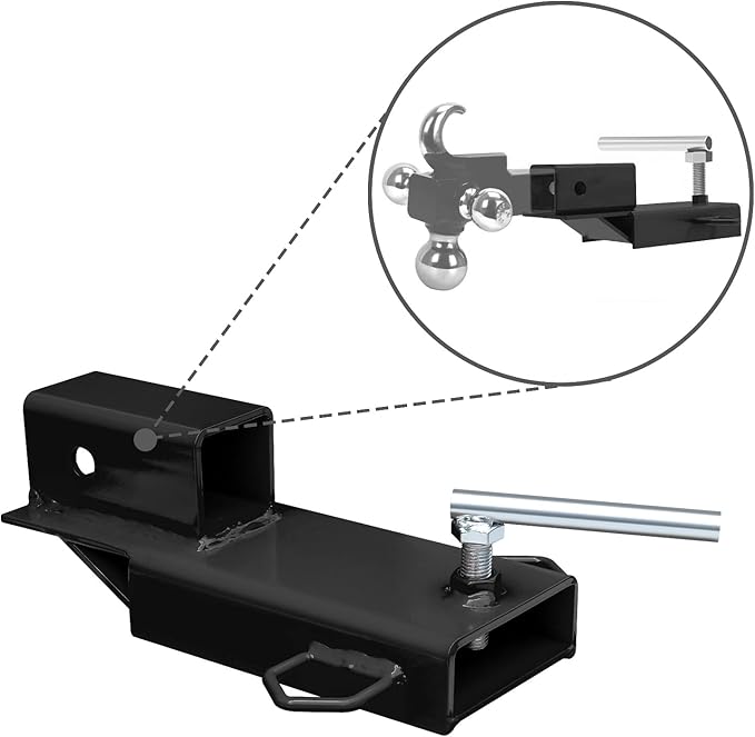 Forklift Trailer Hitch Attachment, EBESTTECH 1PC Fork Trailer Hitch Attachment 2" Receiver Trailer Towing Adapter with Chain Black