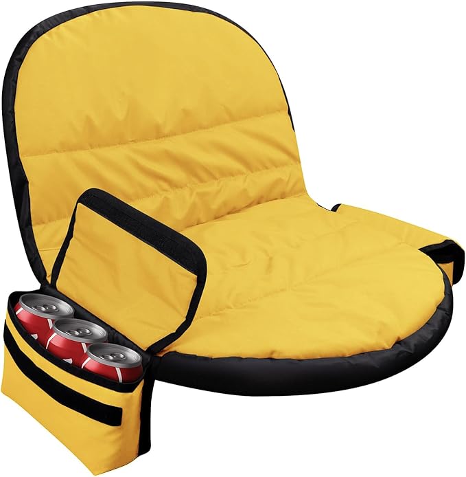 Lawn Tractor Seat Cover with Pocket, Compatible with John Deere, Cub Cadet, Craftsman, Kubota, Husqvarna, Fit for Seat Back Heights of 12.5-14 Inches -Yellow