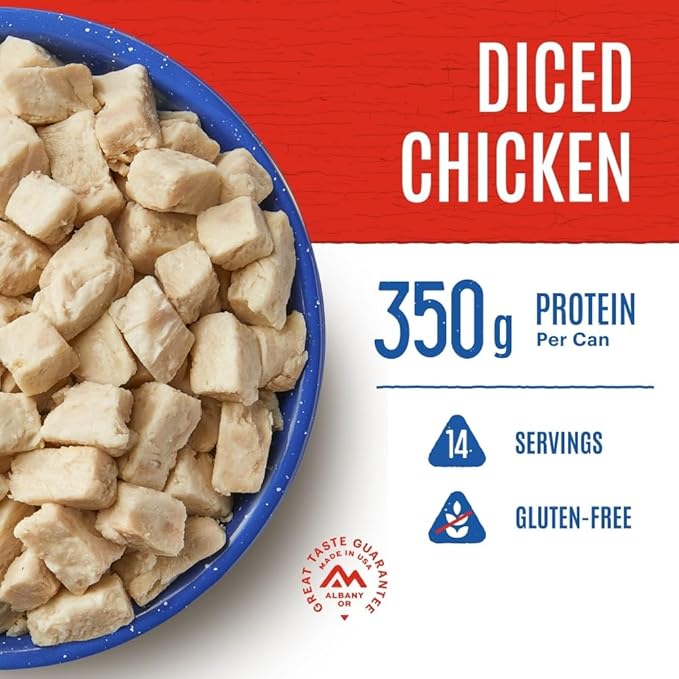 Mountain House Freeze Dried Diced Chicken #10 Can Hunting, Survival, Camping, Backpacking Food Backed by a 30-Year Perfect Taste Survival and Emergency Food Gluten Free 6 Cans Per Case