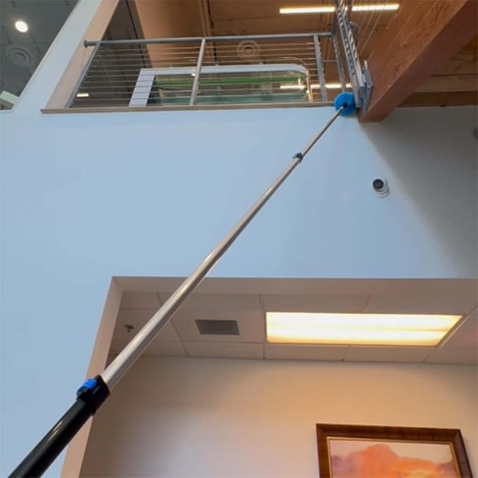 25 Feet Fan Cleaner High Ceiling 2 Cobweb Dusters with Extension Pole(18ft)