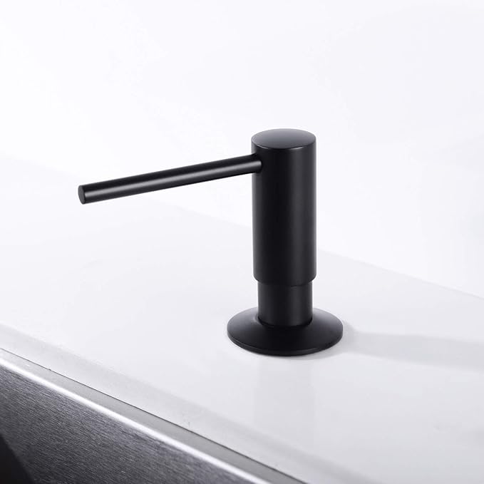 Brass Kitchen Dispenser, Matte Black Brass Pump Head Hand Soap Dispenser for Sink