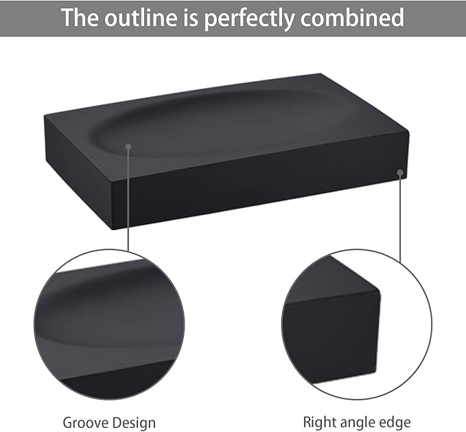 Black Resin Soap Dish Bathroom Home, Black Soap Saver Soap Holder Bathroom or Shower for Kitchen Modern Accessory
