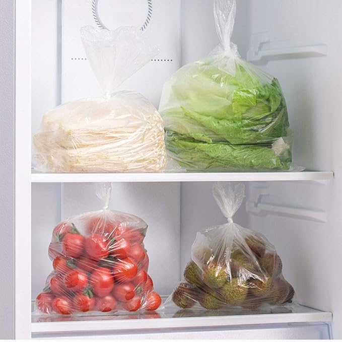 Food Storage Bags, 12 x 16 Plastic Produce Bag on a Roll, for Fruits, Vegetables, Bread, Groceries - Clear, 350 Per Roll (1 Roll)