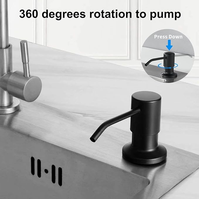 Soap Dispenser for Kitchen Sink,Stainless Steel Countertop Dish Soap Dispenser Pump with 47" Extension Tube
