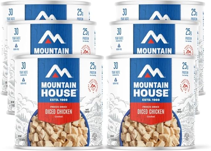 Mountain House Freeze Dried Diced Chicken #10 Can Hunting, Survival, Camping, Backpacking Food Backed by a 30-Year Perfect Taste Survival and Emergency Food Gluten Free 6 Cans Per Case