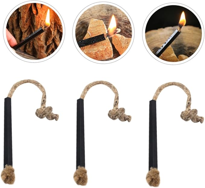 6pcs Camping Fire Starter Wicks Flammable Cords for BBQ Outdoor Survival Hiking Rope for Adventure Supplies and Emergency Use