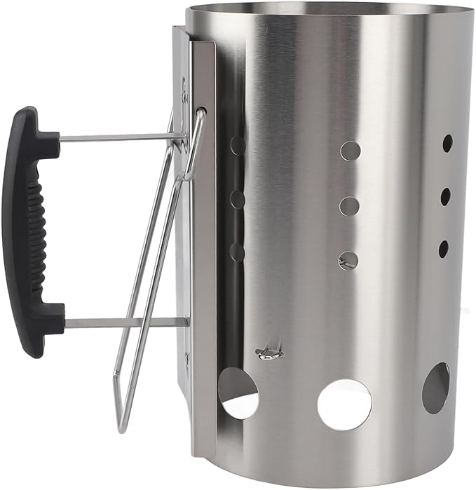 Stainless Steel Fireplace Lighter Portable Efficient Charcoal Starter Barrel for BBQ Camping Picnic Lightweight Durable Fire Lighter for Cooking