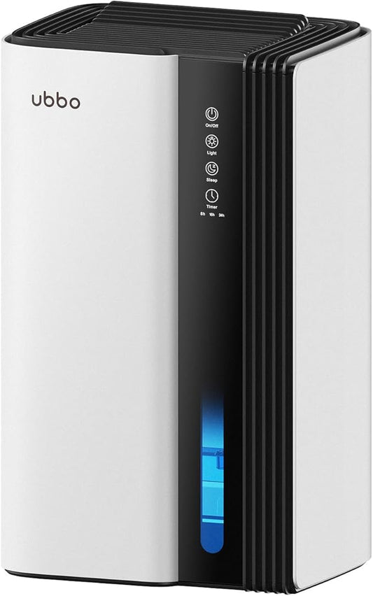 Dehumidifiers for Home, 850 sq.ft 95oz Dehumidifier with Drain Hose Timer Sleep Mode Auto-Off 7 Colors Light, Dehumidifier for Bedroom Bathroom Basements RV White