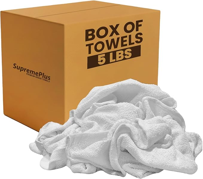 White Terry Bar Mop Towels 40 Pcs (Approx) - 100% Cotton Ultra-Absorbent Cleaning Rags, Perfect Washable Kitchen Rags for Bars, Restaurants & Home - Multipurpose (5 lbs. Box)