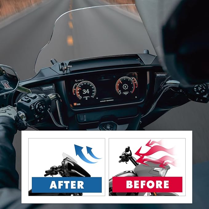 10" Windscreen Windshield Compatible with Harley Davidson Tuoring CVO Street Glide FLHXSE 2023 2024 FLHX/I 2024 for 2023 2024 Street Glide Accessories,Clear