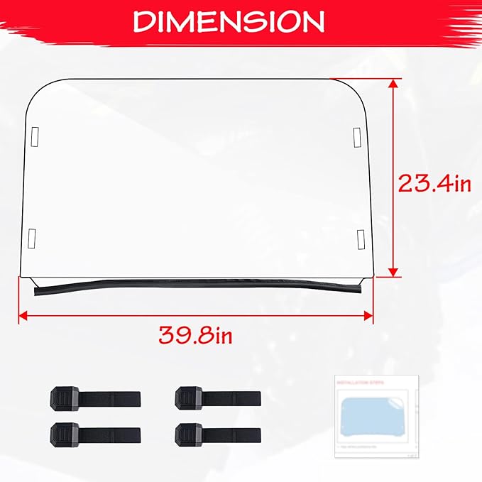 StarknightMT Scratch-Resistant UTV Front Full Windshield Compatible with Polaris RZR 800 S 800 2008-2014, 4 800 2010-2014, 900 XP 2011-2013, 4 900 2012-2014, 570 2012-2018