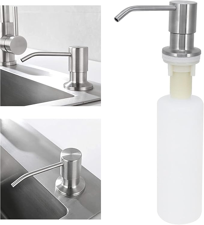 Sink Soap Dispenser, 300ml Built in Kitchen Sink Soap Dispenser Refillable Reusable Countertop Soap Liquid Bottle for Kitchen Sink