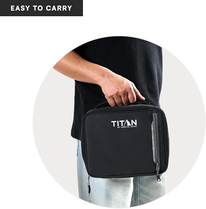 Titan Fridge Cold Lunch Box With 2 350g Ice Walls®, Black Ice