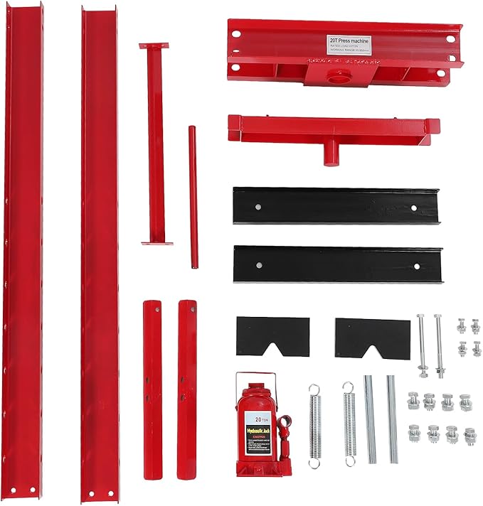 20T H-Frame Garage Floor Adjustable Shop Bearing Press with Stamping Plates to Bend