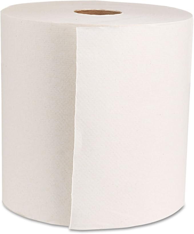 Genuine Joe GJO22700 Hard Wound Roll Towel, 800' Length x 7-8/9" Width, White (Case of 6)