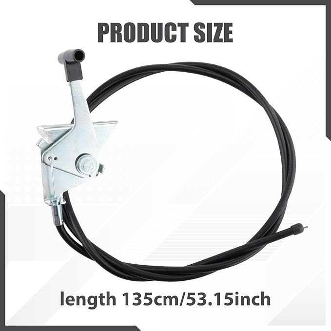 Lawn Mower Throttle Control Cable Replaces 055802000 055-8020-00 53.15inch Metal Replacement Part