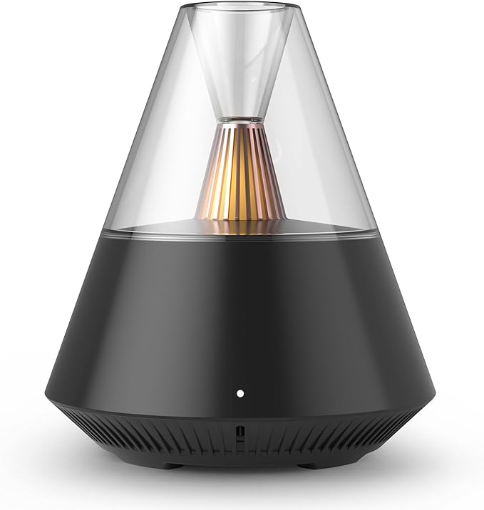 Essential Oil Diffuser, Modern Style Aromatherapy Aroma Diffusers with Candle Light, Fragrance Ultrasonic Cool Mist Humidifier, Remote Control, Auto Shut-Off, for Home Living Room Office
