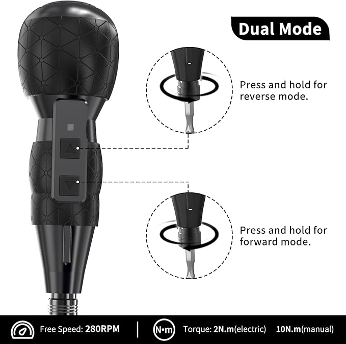 Mini Electric Screwdriver Set,Hillyfe 2500mAh Electric Screwdriver Cordless with LED Light, 13 Magnetic Bits, Extension Rod, Gloves, Storage Case,for Furniture/Electrical Repairs,Black