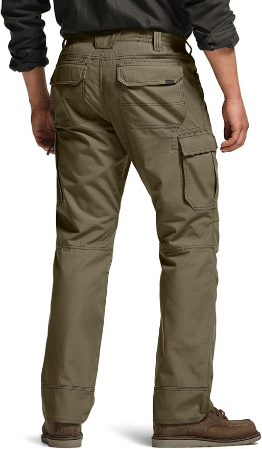 CQR Men's Winter Tactical Cargo Pants, Thermal Fleece Lined Outdoor Snow Ski Hiking Work