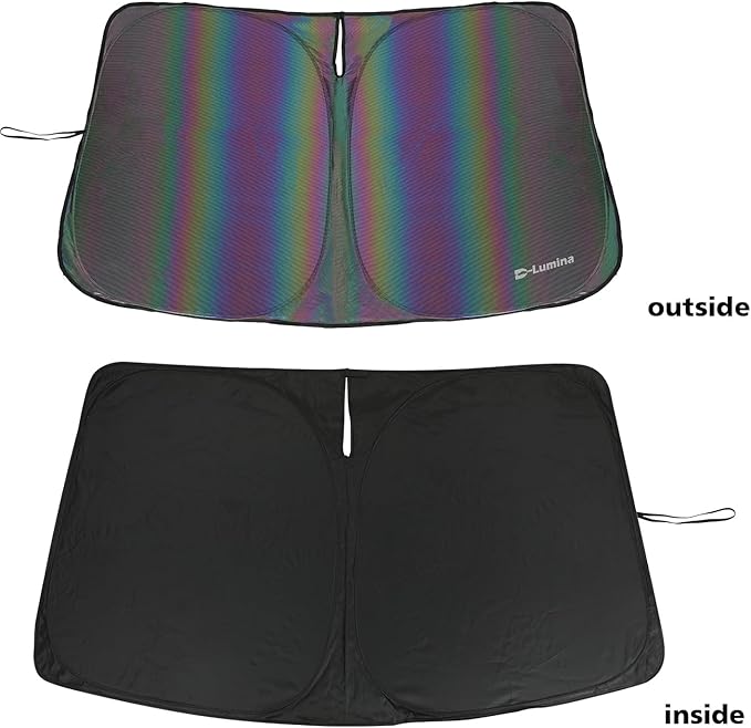 D-Lumina Windshield Sun Shades - Compatible with Freightliner Sprinter & Mercedes Benz Sprinter Cargo Crew Passenger Motorhome 2007-2025 - Foldable Front Window Sun Protection, Heat Shield, Sunshade