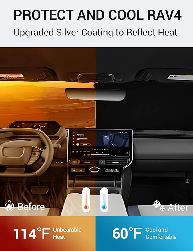 Proadsy 2025 Upgrade Windshield Sun Shade Custom Fit Solterra 2023-2025 Foldable Front Sunshade Protector Sun Visor Blocks UV Rays Keep Car Cooler Accessories