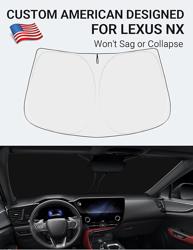 Proadsy Windshield Sunshade for 2022-2025 2026 Lexus NX NX250 NX350 NX350h NX450h+, Block Sun & UV Car Protector, Foldable Front Window Sun Shade Keep Car Cooler