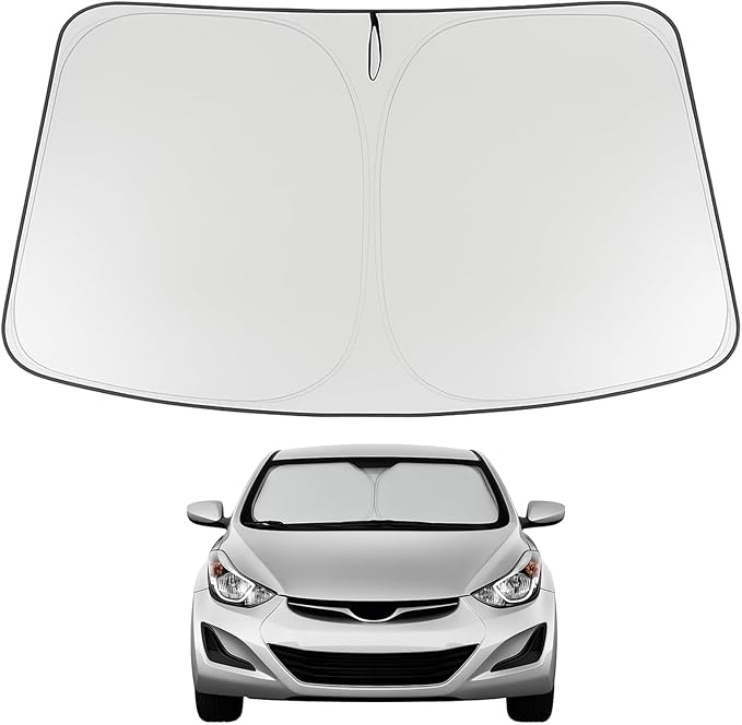 Proadsy 2025 Upgrade Windshield Sun Shade Custom Fit 2011-2016 Hyundai Elantra Foldable Front Sunshade Protector Sun Visor Blocks UV Rays Keep Car Cooler