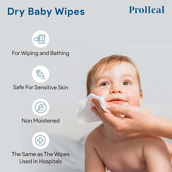 Disposable Dry Wipes for Adults & Baby - 600 Count (20 Packs of 30) - Gentle & Durable Washcloths for Incontinence and Skin Care - 7" x 13" Travel Size - Non-Moistened Face Cloths