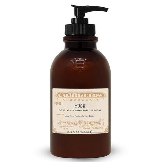C.O. Bigelow Musk Hand Wash, Iconic Collection Liquid Hand Soap with Shea Butter, Glycerin, Aloe Vera, 10.5 Fl Oz