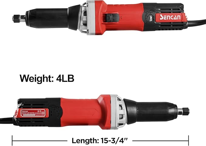 Electric Die Grinder, 1/4" Variable Speed Corded Power Die Grinder, Heavy Duty Die Grinder Tool for Metal Grinding, Polishing, Deburring, Welding Repair, 10000-33000 RPM