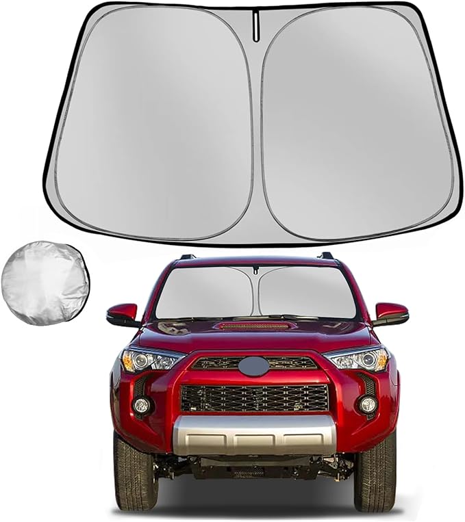 Windshield Sun Shade for Toyota 4Runner 2010-2024 4-Runner SUV Foldable Sun Sunshade for Car Front Window Blocks UV Rays and Heat Automotive Interior Protector Custom Fit Accessories