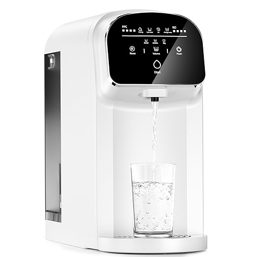 Portable UV Countertop Reverse Osmosis Water Filter, 5-Stage Water Filtration System, No Installation Need, 5:1 Pure to Drain, RO Water Purifier for Home Kitchen Office