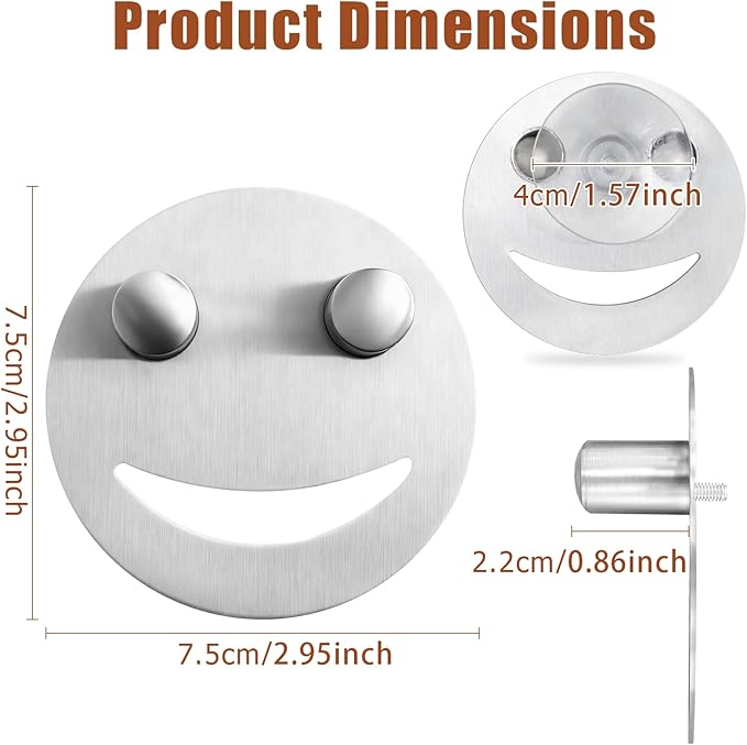Cute Sponge Holder for Kitchen Sink, Stainless Steel Smiley Face Sink Sponge Holder with Suction Cup, Rustproof Sink Caddy Compatible with Scrub Daddy Sponges, 1Pcs