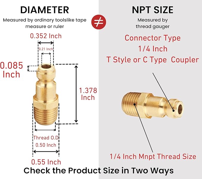Coupler and Plug Kit (28 Piece), Automotive Type C, 1/4 Inch NPT, Solid Brass Quick Connect Air Fittings Set
