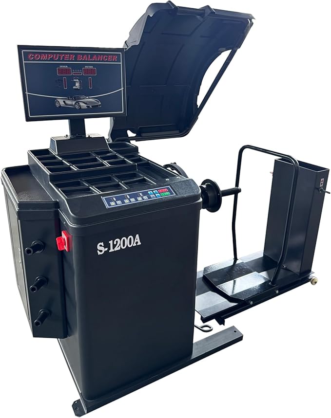 S-1200A Truck Tire Wheel Balancer - 110V 0.25kw | 12''-30" Rim Diameter Heavy-Duty Wheel Balancer for Tire Repair and Wheel Balancing Garage Shop Equipment w/ 1 Year Full Warranty