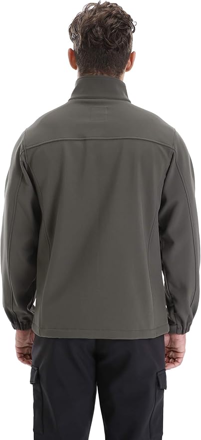 TRAILSIDE SUPPLY CO. Men's Softshell Jacket Fleece Lined Windbreaker,Lightweight Water Resistant Winter Coat