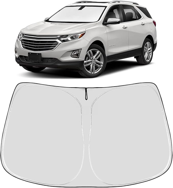 Proadsy Windshield Sun Shade for Chevrolet Equinox 2017-2024 4-Layer Foldable Front Sunshade Protector Sun Visor Blocks UV Rays Keep Car Cooler