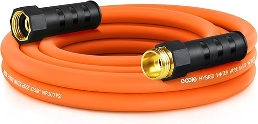 Garden Hose 10 ft x 5/8", NON-EXPANDING Flexible Water Hose, Kink Resistant Lightweight Hybrid Hose, Leakproof Yard Hose with Male to Female Fittings