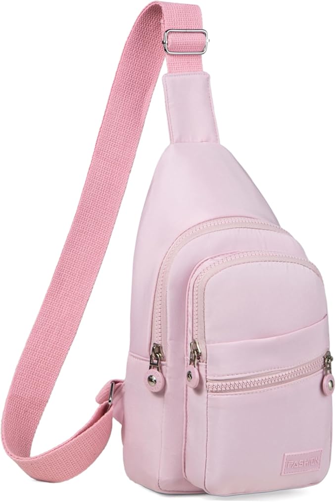 Sling Backpack Crossbody Bags for Women, Small Sling Bag Cross Body Bag for Outdoors Sports Hiking - Pink