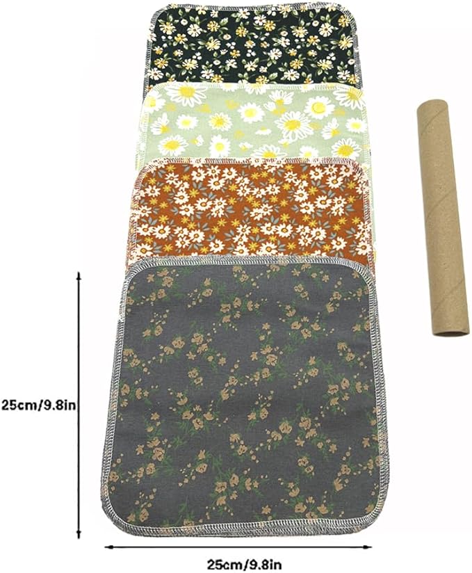Reusable Paper Towel Rolls 20 Pack,Washable Napkin Cloth Value Set of 4 Colors 20 Pack of Paperless Towel-100% Cotton, Super Soft, Absorbent Made to Last (Sunflower)