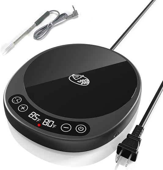 Larger 2-in-1 Sourdough Starter Warmer Pro - 2026 Upgrade Larger Heating Plate, Dough Temp Probe, 1°F Control (70–110°F), 24H Timer, Real-Time Monitoring, for Beginner Bakers Black
