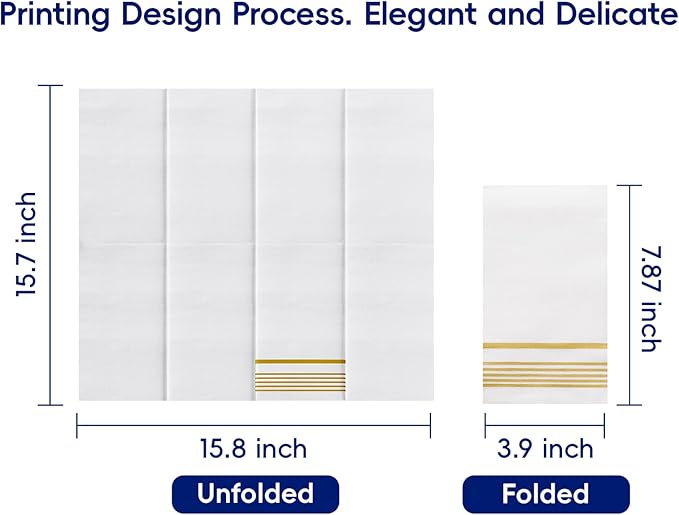 200 Pack Paper Dinner Napkins, Absorbent Paper Napkins, Premium Quality Guest Towels, 2-Ply Disposable Hand Towels for Kitchen, Events, Parties or Events