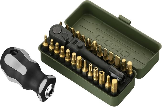 KESI Tool 77-Piece Torx bit Set Fully Armed Set with Waterproof Camera Hard Protective Case with 29-Piece 1/4" Multi Function Bits Set & 13-Piece 1/4" Spline Set & 35-Piece Precision Bits Set (Black)