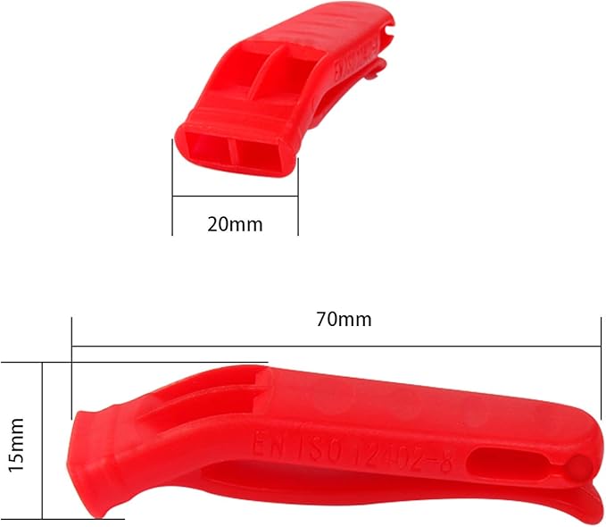 20 Pcs Emergency Safety Whistle Plastic Whistles Set with Lanyard