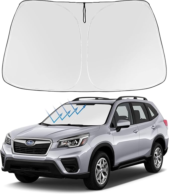 Proadsy Windshield Sun Shade for Subaru Forester 2019-2024 2025 4-Layer Front SUV, Crossover, Base, Premium, Sport, Limited Accessories Foldable Front Sunshade Protector Blocks UV Rays Keep Car Cooler