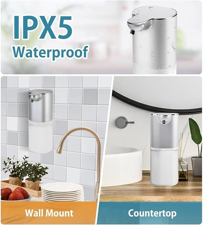 Soap Dispenser, Automatic Foaming Soap Dispenser with 4 Adjustable Volume Control, Touchless Rechargeable Hands Free Auto Dispenser for Kitchen, Bathroom, Hotel, Restaurant,13.5oz/ 400ml
