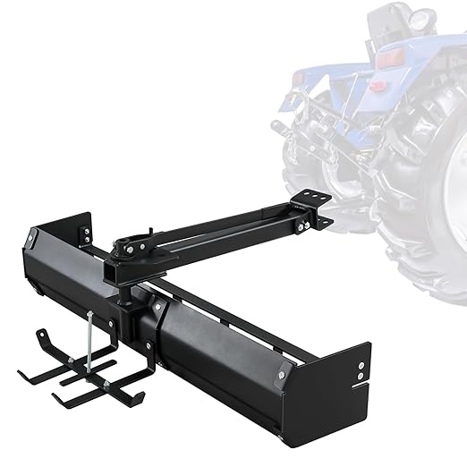 Tractor Sleeve Hitch Tow Behind Box Scraper with Screws and Pins, Scraper Steel Powder Black Coated, Fit for ATV UTV, for Gravel, Snow, Landscaping and Other Uses,42"