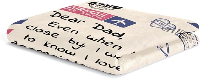 Personalized Fathers Day Blanket Gifts for Dad, Warm Soft Throw Blanket with Letter, Personalized Dad Gift for Fathers Day